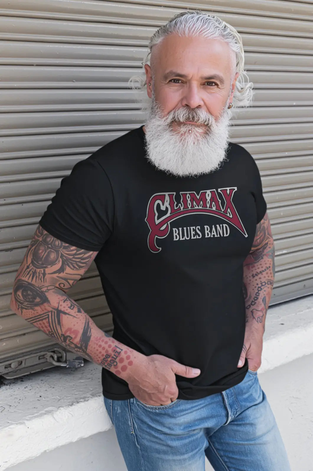 CLIMAX BLUES BAND LOGO TEE RED WHITE