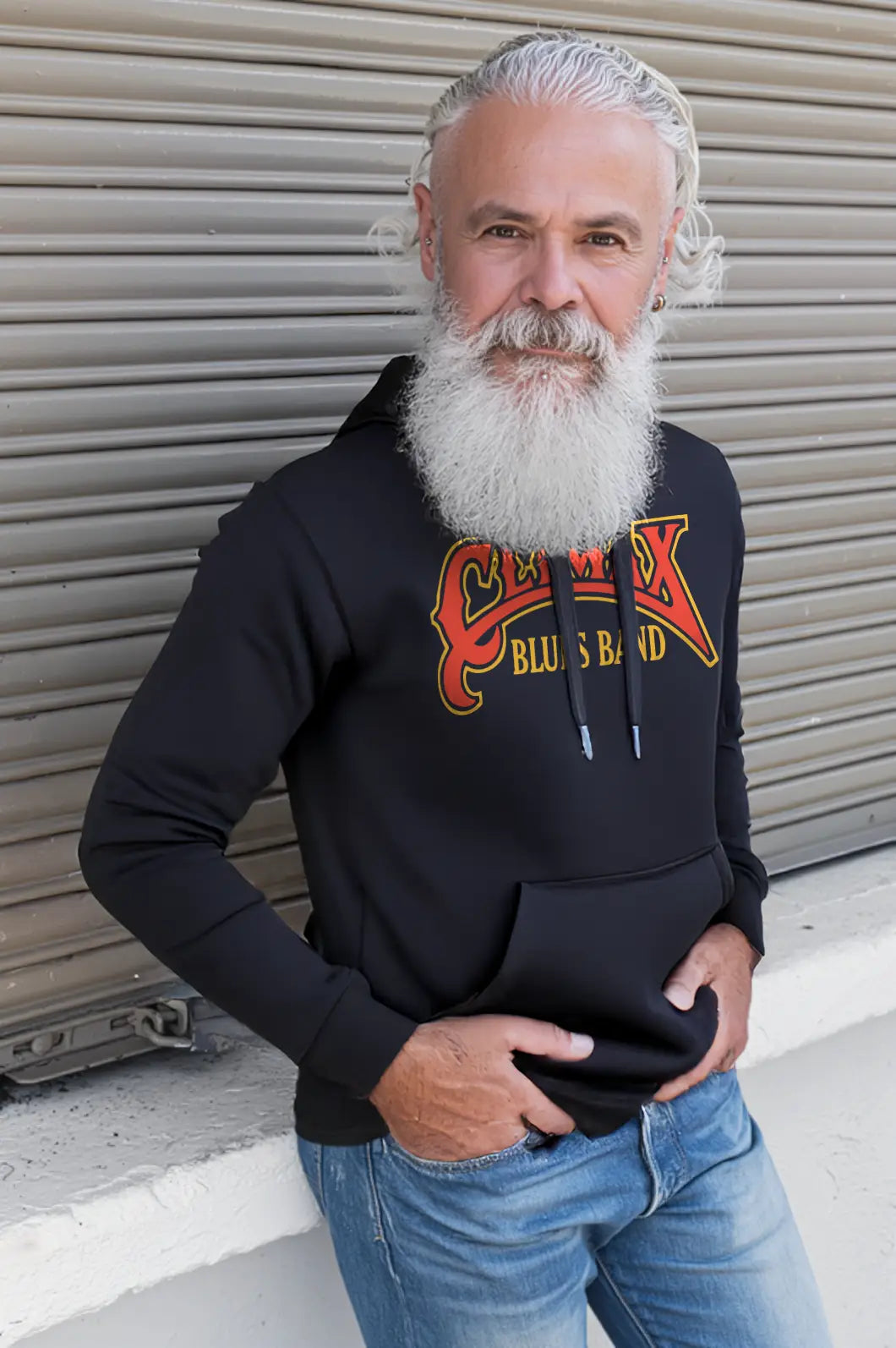 CLIMAX BLUES BAND LOGO HOODIE RED GOLD