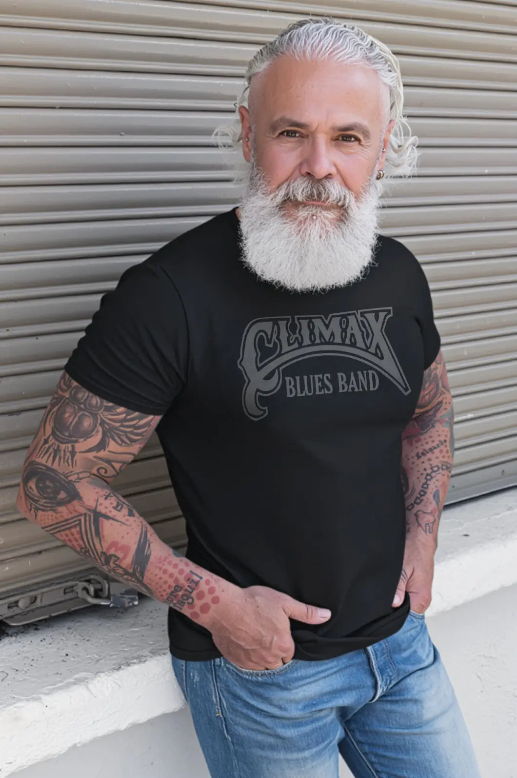 CLIMAX BLUES BAND LOGO TEE GREY