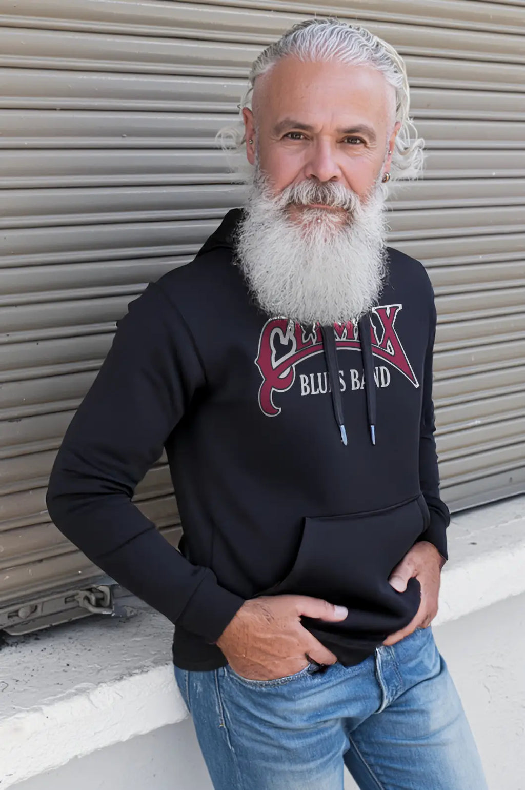 CLIMAX BLUES BAND LOGO HOODIE RED WHITE