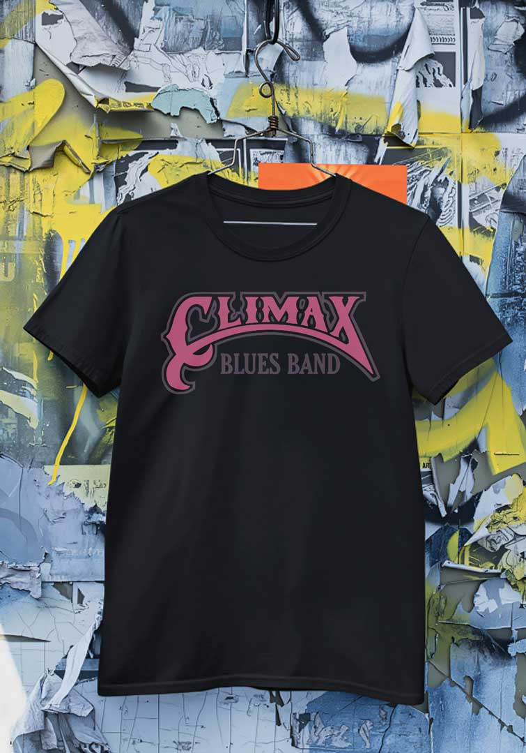 CLIMAX BLUES BAND LOGO TEE PINK GREY