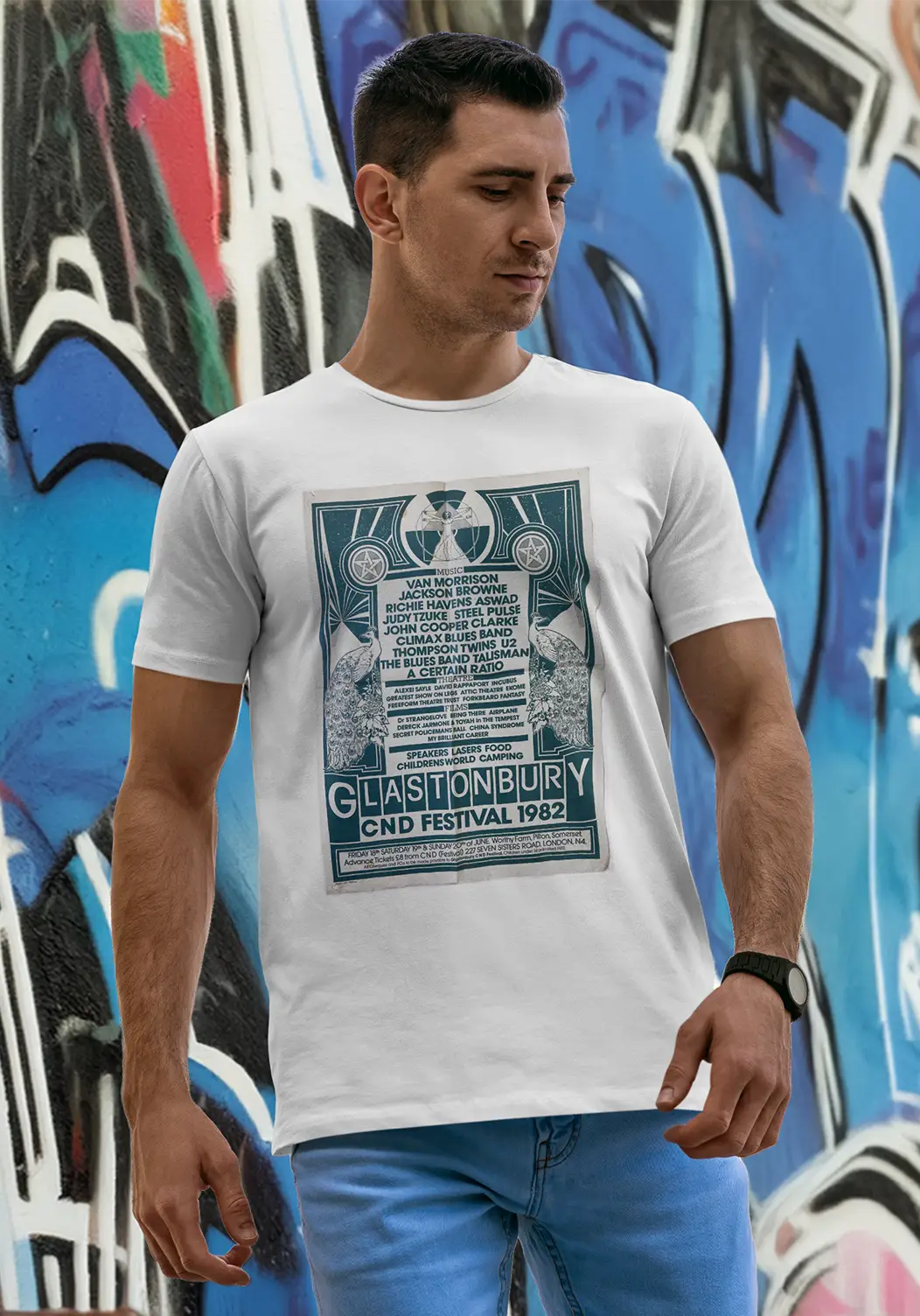 Glastonbury 82 Tee White